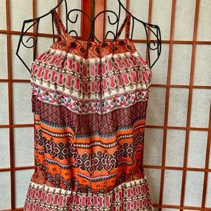 Rebellion Blouson Halter Dress Keyhole Back